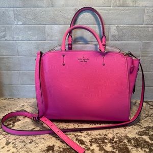 Kate Spade crossbody satchel. Hot Pink Barbie style! Like new.